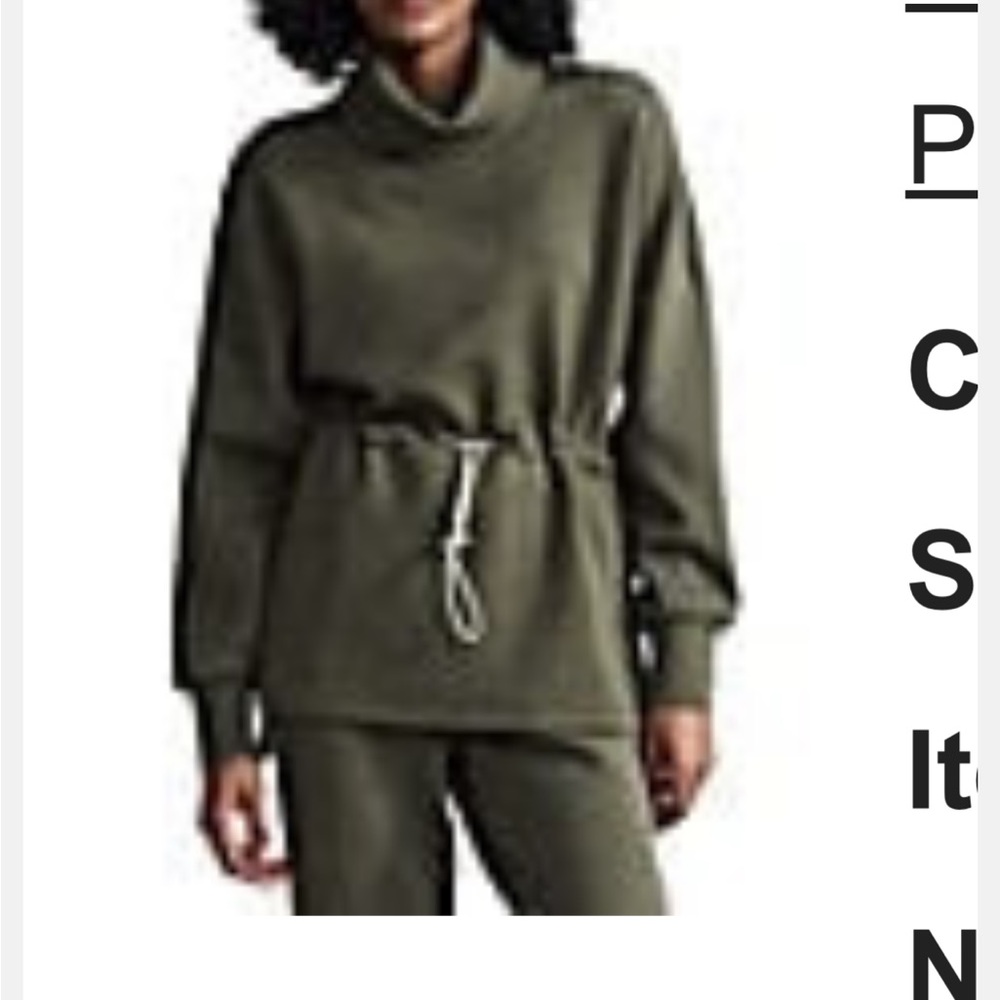 Varley Olive Night Women's Rolled turtleneck and jogger pants set